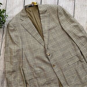 M1 -- PAL ZILERI Gruppo For All men's silk wool plaid button blazer jacket 42R